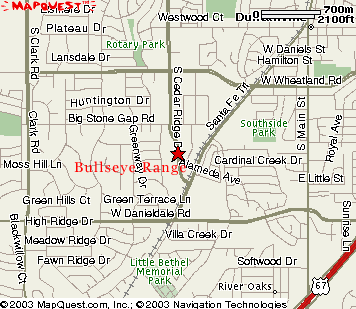 Map to Bullseye Range and Guns